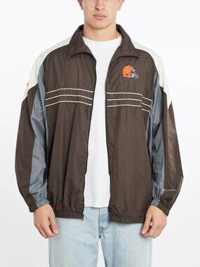 Cleveland Browns Black Pullover Windbreaker Jacket Size 2XL